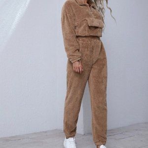 Fuzzy Pullover & Sweatpants Set